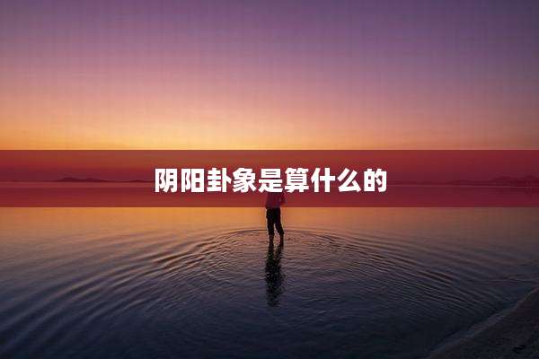 阴阳卦象是算什么的