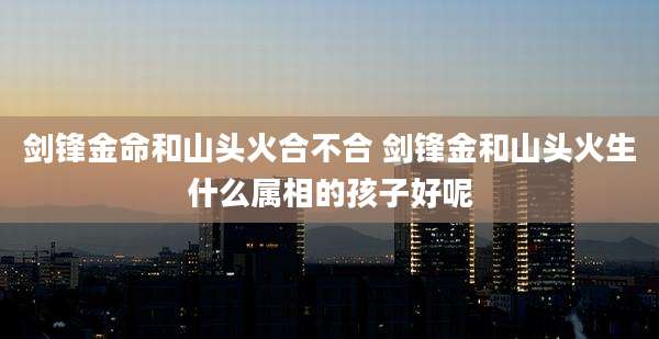 剑锋金命和山头火合不合 剑锋金和山头火生什么属相的孩子好呢