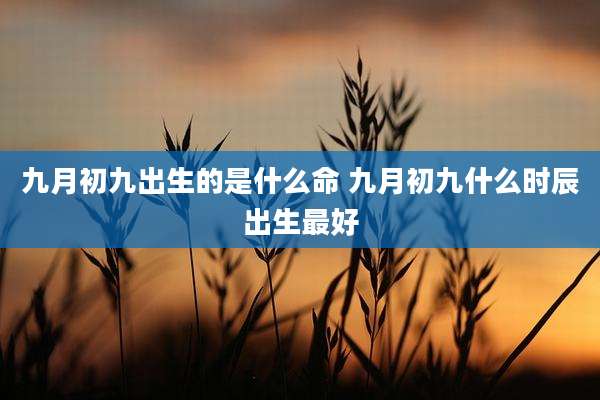 九月初九出生的是什么命 九月初九什么时辰出生最好