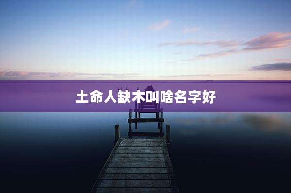 土命人缺木叫啥名字好