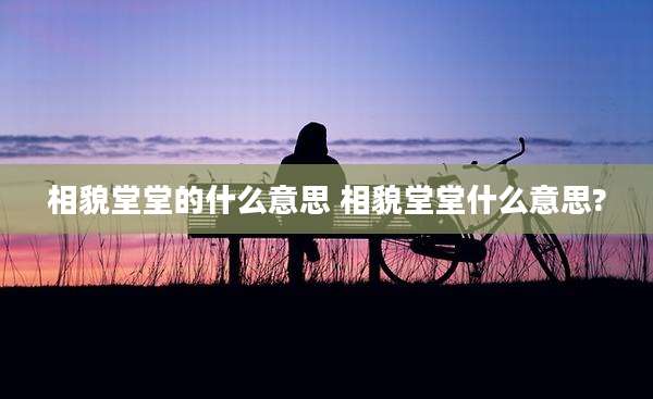 相貌堂堂的什么意思 相貌堂堂什么意思?
