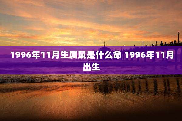 1996年11月生属鼠是什么命 1996年11月出生