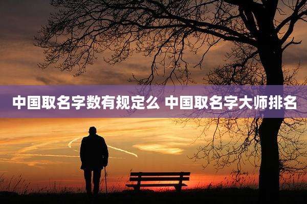 中国取名字数有规定么 中国取名字大师排名