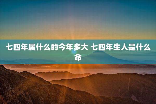 七四年属什么的今年多大 七四年生人是什么命