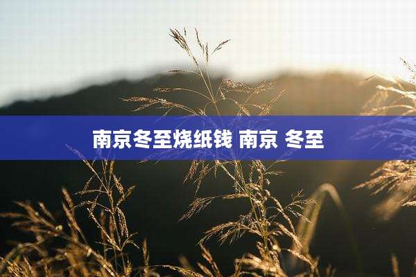 南京冬至烧纸钱 南京 冬至