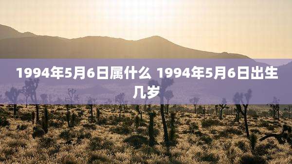 1994年5月6日属什么 1994年5月6日出生几岁