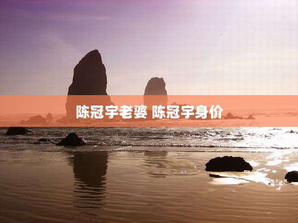 陈冠宇老婆 陈冠宇身价