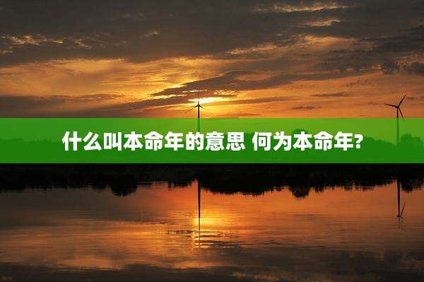 什么叫本命年的意思 何为本命年?