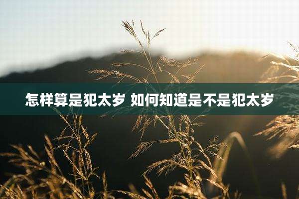 怎样算是犯太岁 如何知道是不是犯太岁