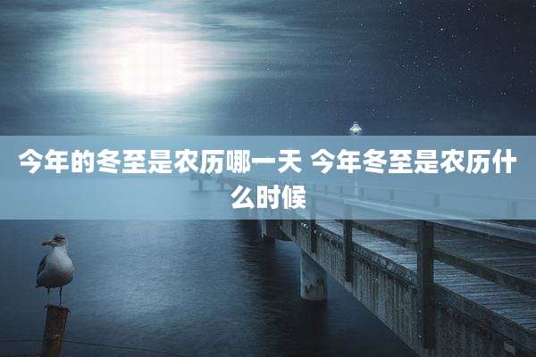 今年的冬至是农历哪一天 今年冬至是农历什么时候