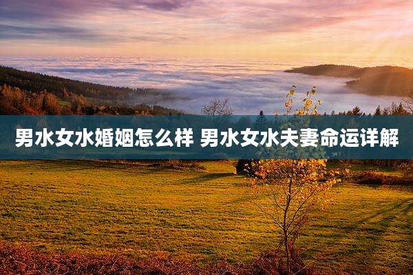 男水女水婚姻怎么样 男水女水夫妻命运详解