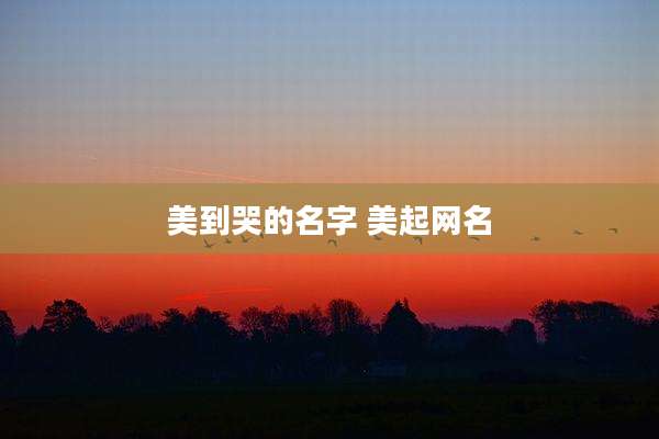 美到哭的名字 美起网名