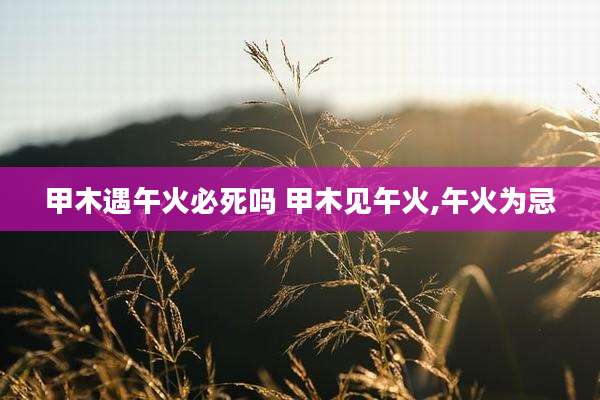 甲木遇午火必死吗 甲木见午火,午火为忌
