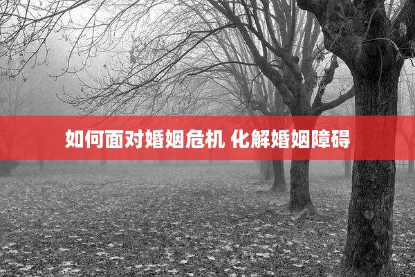 如何面对婚姻危机 化解婚姻障碍
