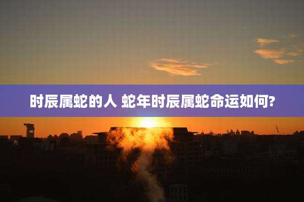 时辰属蛇的人 蛇年时辰属蛇命运如何?