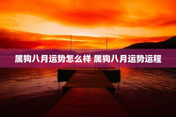 属狗八月运势怎么样 属狗八月运势运程