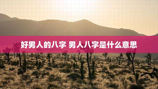 好男人的八字 男人八字是什么意思