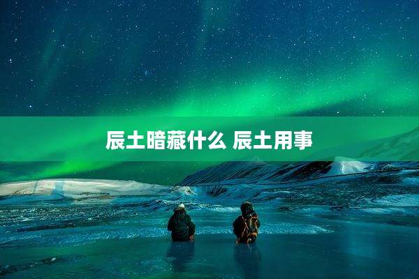 辰土暗藏什么 辰土用事