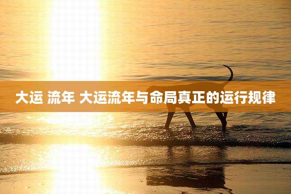 大运 流年 大运流年与命局真正的运行规律