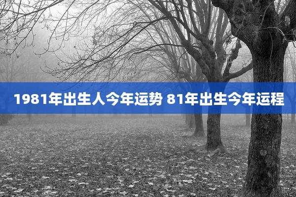 1981年出生人今年运势 81年出生今年运程
