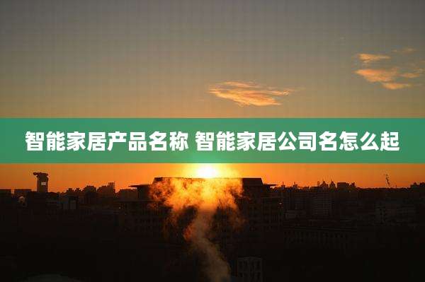 智能家居产品名称 智能家居公司名怎么起
