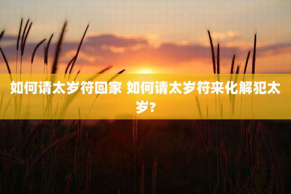 如何请太岁符回家 如何请太岁符来化解犯太岁?