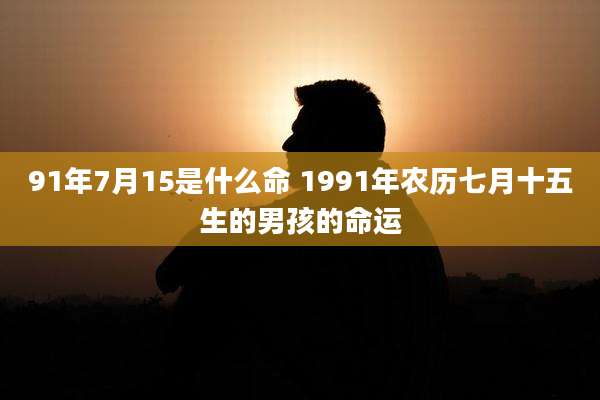 91年7月15是什么命 1991年农历七月十五生的男孩的命运