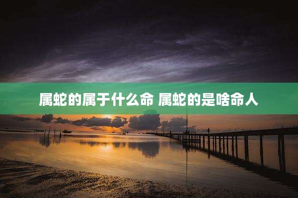 属蛇的属于什么命 属蛇的是啥命人