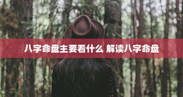 八字命盘主要看什么 解读八字命盘