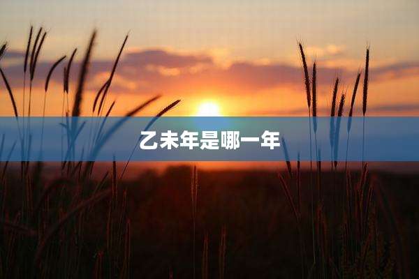 乙未年是哪一年