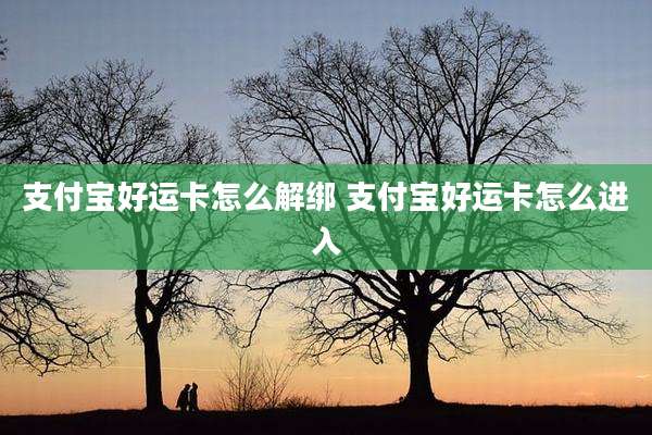 支付宝好运卡怎么解绑 支付宝好运卡怎么进入