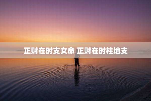 正财在时支女命 正财在时柱地支