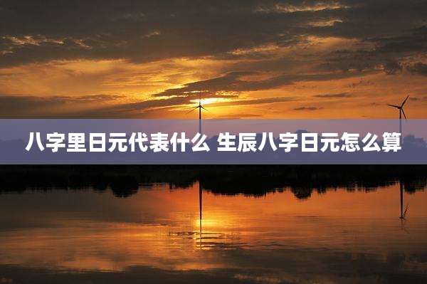 八字里日元代表什么 生辰八字日元怎么算