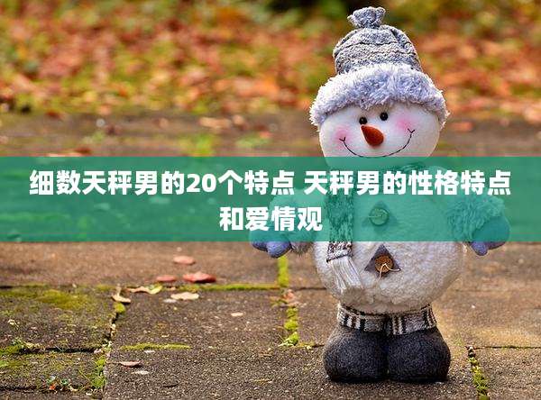 细数天秤男的20个特点 天秤男的性格特点和爱情观