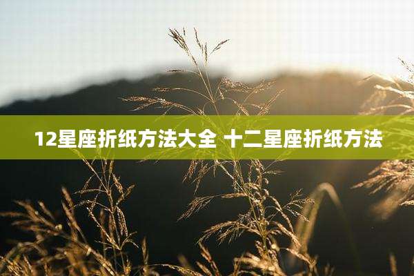 12星座折纸方法大全 十二星座折纸方法