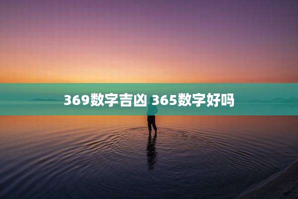 369数字吉凶 365数字好吗