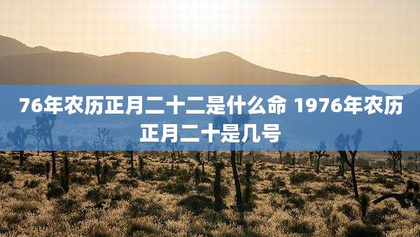 76年农历正月二十二是什么命 1976年农历正月二十是几号