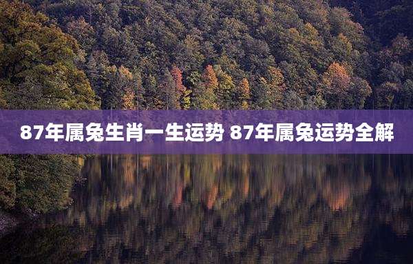87年属兔生肖一生运势 87年属兔运势全解
