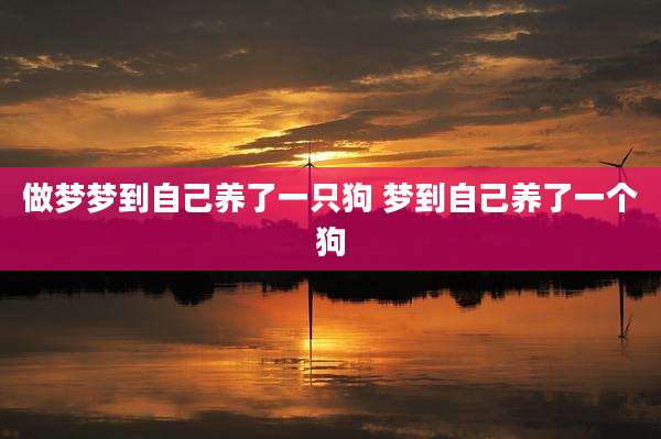 做梦梦到自己养了一只狗 梦到自己养了一个狗