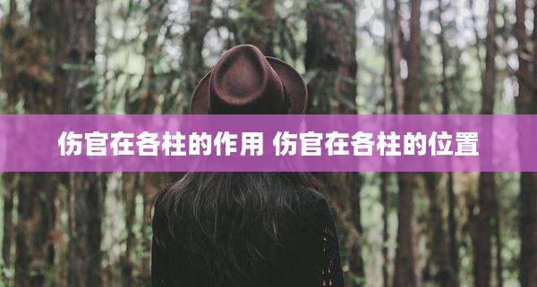 伤官在各柱的作用 伤官在各柱的位置