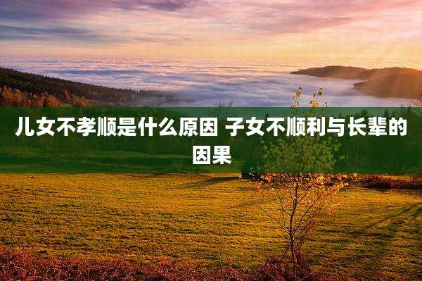 儿女不孝顺是什么原因 子女不顺利与长辈的因果