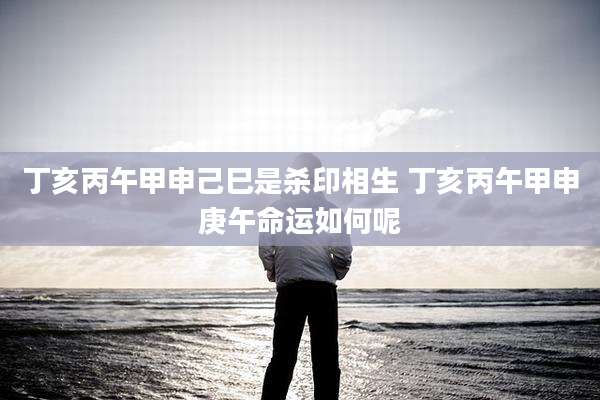 丁亥丙午甲申己巳是杀印相生 丁亥丙午甲申庚午命运如何呢