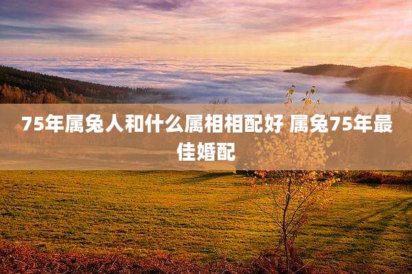 75年属兔人和什么属相相配好 属兔75年最佳婚配