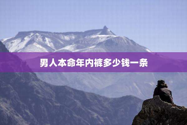 男人本命年内裤多少钱一条