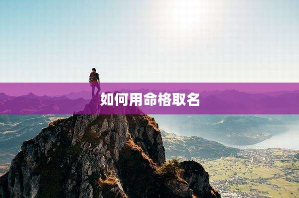 如何用命格取名