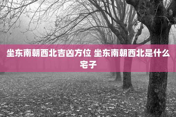 坐东南朝西北吉凶方位 坐东南朝西北是什么宅子