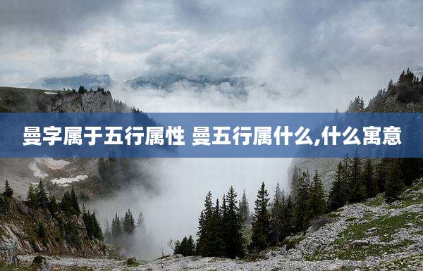 曼字属于五行属性 曼五行属什么,什么寓意