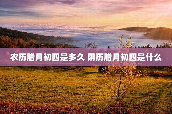 农历腊月初四是多久 阴历腊月初四是什么