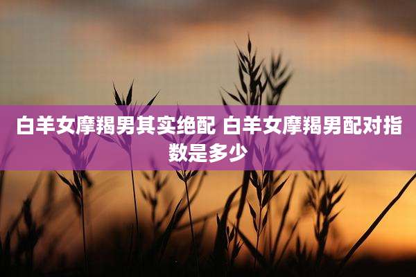 白羊女摩羯男其实绝配 白羊女摩羯男配对指数是多少