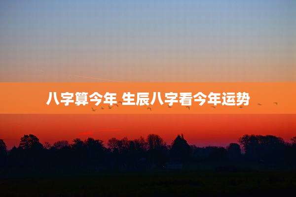 八字算今年 生辰八字看今年运势